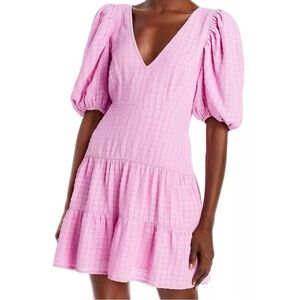 French Connection Birch Gingham Seersucker Tiered Dress